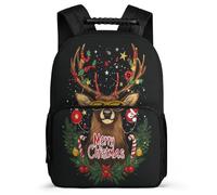 TPISLI Zainetto Cool Deer Motif per Bambini 5-10 Anni, Zaino Scuola Christmas Theme Borsa Scolastica, Backpack, Elementare Viaggio, Comodo per Libri Quaderni