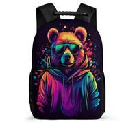 TPISLI Zainetto Cool Panda Motif per Ragazzi Ragazze 7-11 Anni Borsa Scolastica Animal Pattern Classe 3-5 Bookbag, Resistente Leggero Tasche Laterali Viaggio Uso Quotidiano
