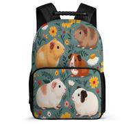 TPISLI Zainetto Cute Guinea Pig Classe 2-4 per Ragazzo Ragazza Cartella Scolastica Animal 7-11 Anni Bookbag, Dettagli in Feltro Tasche Laterali Natale Scuola