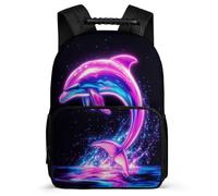 TPISLI Zainetto Dolphin Design Bambini Classe 2-4, Zaino Scolastico Sea Creature Borsa Scolastica, Backpack, Resistente, Tasche Laterali, Viaggio Uso Quotidiano