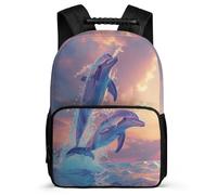 TPISLI Zainetto Dolphin Design per Bambina 7-12 Anni Borsa Scolastica Sea Creature Primaria Daypack, Dettagli in Feltro Resistente Leggero Regalo Compleanno