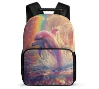 TPISLI Zainetto Dolphin Print Bambini Elementare, Zaino Scolastico Marine Life Design Borsa Scolastica, Backpack, Resistente, Tasche Laterali, Viaggio Uso Quotidiano
