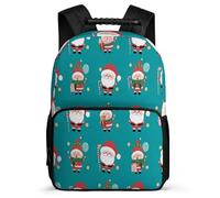 TPISLI Zainetto Father Christmas per Ragazzi Ragazze Elementare Borsa Scolastica Christmas 6-11 Anni Backpack, Manico Robusto Dettagli in Feltro Natale Scuola