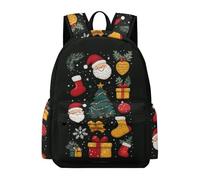 TPISLI Zainetto Father Christmas Trees per Bambina 9 Anni Zaino per Computer Christmas Bambino Classe 3-5 Cartella Leggera Capiente, School Backpack per Lezioni Sport e Tempo Libero