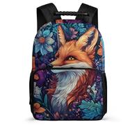 TPISLI Zainetto Fox Pattern per Bambini Elementare, Zaino Scuola Animal Motif 6-11 Anni Cartella Scolastica, Backpack, Leggera, Schienale Imbottito, Primaria Tempo Libero