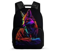 TPISLI Zainetto Fox Print per Ragazzi Ragazze 5-10 Anni Borsa Scuola Animal Fox Elementare Daypack, Schienale Imbottito Tessuto 1680D Ritorno a Scuola
