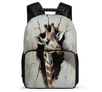 TPISLI Zainetto Giraffe Pattern per Bambino Primaria Borsa Scolastica Animal Motif 6-10 Anni School Bag, Schienale Imbottito Manico Robusto Ritorno a Scuola