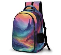 TPISLI Zainetto Ink Paesaggio Ragazzi, Zaino Colorato Scuola Elementare E Media Moda, Zaini Per Bambino Casual Grande Capacità Borsa Da 16.5" Impermeabile Per Adolescenti 9-16 Anni