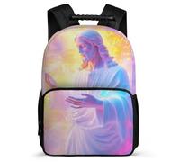 TPISLI Zainetto Jesus Christian Classe 1-3 per Ragazzo Ragazza Borsa Scolastica Jesus Design 7-12 Anni School Bag, Schienale Imbottito Resistente Leggero Ritorno a Scuola