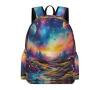 TPISLI Zainetto Multicolored Cosmos Bambini Classe 3-5 Zaino per Computer Planet Bambine Classe 4 Cartella Scolastica Primaria Backpack, Gite Tempo Libero Uso Quotidiano