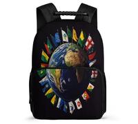 TPISLI Zainetto National Flag Design Ragazzi Ragazze 5-10 Anni Cartella Scolastica World Map Classe 2-4 School Bag, Schienale Imbottito Manico Robusto Natale Scuola