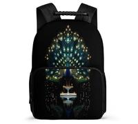 TPISLI Zainetto Peacock Pattern Bambini 7-11 Anni Cartella Scolastica Animal Classe 1-3 Daypack, Schienale Imbottito Resistente Leggero Regalo Compleanno