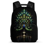 TPISLI Zainetto Peacock per Ragazzi Ragazze Scuola Primaria Zaino Scuola Animal Pattern 6-11 Anni Daypack, Dettagli in Feltro Tessuto 1680D Viaggio Uso Quotidiano