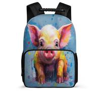 TPISLI Zainetto Pig Borsa A Tracolla, Zaino Colourful Piglet Per Adolescenti, Adatto Per Viaggi Di Piacere, Escursioni, Scuola, Viaggi Di Lavoro, Zaini Unisex Terza Elementare
