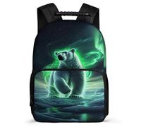 TPISLI Zainetto Polar Bear Printed Ragazzi Ragazze Primaria, Zaino Scolastico Animal Design Borsa Scolastica, Backpack, Resistente, Tasche Laterali, Viaggio Uso Quotidiano