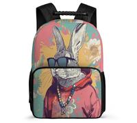 TPISLI Zainetto Rabbit Zaino Per La Scuola Studenti Zaino Cool Animal Rucksack Scolastico Per Studenti Ragazze, Ragazzi, Resistente All'usura