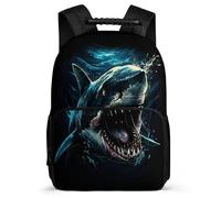 TPISLI Zainetto Shark Design Ragazzi Ragazze 5-10 Anni Zainetto Marine Creature Classe 1-3 Daypack, Dettagli in Feltro Schienale Imbottito Regalo Compleanno