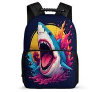 TPISLI Zainetto Shark Motif Ragazzi Ragazze 6-11 Anni Borsa Scolastica Ocean Creature Classe 1-3 Bookbag, Resistente Leggero Tasche Laterali Viaggio Uso Quotidiano