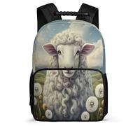 TPISLI Zainetto Sheep Illustration Classe 3-5 per Bambini Bambine Borsa Scolastica Animal 7-12 Anni School Bag, Tasche Laterali Resistente Leggero Tempo Libero
