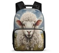 TPISLI Zainetto Sheep Illustration per Ragazzo Ragazza Elementare Borsa Scolastica Animal Goat 7-12 Anni School Bag, Tasche Laterali Schienale Imbottito Ritorno a Scuola
