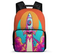 TPISLI Zainetto Space Ship Bambini 7-11 Anni Cartella Scolastica Space Rocket Classe 1-3 Daypack, Schienale Imbottito Resistente Leggero Regalo Compleanno