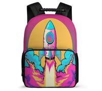 TPISLI Zainetto Space Ship per Bambina 7-12 Anni Borsa Scolastica Space Rocket Primaria Daypack, Dettagli in Feltro Resistente Leggero Regalo Compleanno