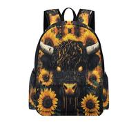 TPISLI Zainetto Sunflowers Cattle Studenti per Bambini Zaino per Computer Highland Cow Bambine 10-13 Anni Cartella Grande Capiente, School Bag per Lezioni Viaggio e Tempo Libero