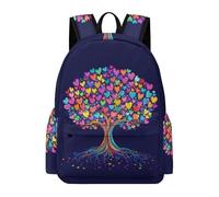 TPISLI Zainetto Tree of Hearts Studenti Studenti Zaino Scolastico Colourful Botanical 8-12 Anni Studentesse Cartella Scolastica Resistente, Daypack per Scuola Viaggio e Uso Quotidiano