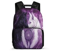 TPISLI Zainetto Wolf Motif per Bambino 7-11 Anni, Zaino Scuola Animal Wolve Pattern Borsa Scolastica, Bookbag, Leggera, Schienale Imbottito, Primaria Tempo Libero