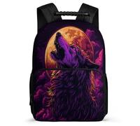 TPISLI Zainetto Wolf Pattern Bambini Bambine Classe 2-4, Zaino Scolastico Animal Wolves Borsa Scolastica, Daypack, Resistente, Tasche Laterali, Viaggio Uso Quotidiano