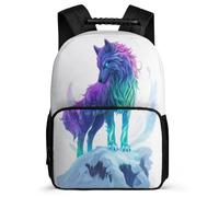 TPISLI Zainetto Wolf Pattern per Bambino Bambina 6-11 Anni Zainetto Animal Wolve Scuola Primaria School Bag, Schienale Imbottito Resistente Leggero Gite Brevi