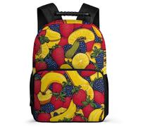 TPISLI Zaino Colourful Fruits Classe 1-3 per Ragazzi Ragazze Borsa Scuola Fruit Pattern 7-11 Anni School Bag, Dettagli in Feltro Resistente Leggero Regalo Compleanno