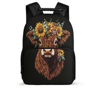 TPISLI Zaino Kawaii Highland Cow Bambini Bambine 6-10 Anni Borsa Scolastica Cattle Scuola Primaria School Bag, Tasche Laterali Dettagli in Feltro Ritorno a Scuola
