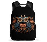 TPISLI Zaino Owl Design per Bambino Bambina 6-10 Anni Borsa Scuola Bird Flowers Elementare Backpack, Schienale Imbottito Tasche Laterali Natale Scuola