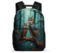 TPISLI Zaino Owl Motif per Bambino Bambina 6-10 Anni Borsa Scuola Bird Elementare Backpack, Schienale Imbottito Tasche Laterali Natale Scuola