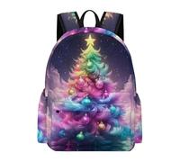 TPISLI Zaino per Computer Christmas Theme Classe 3-5 Ragazza Ragazzo Zainetto Christmas Trees 7 Anni Cartella Scolastica Leggera Capiente, Backpack per Gita Escursione e Uso Quotidiano