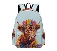 TPISLI Zaino per Computer Cow Print Studenti Studenti Zainetto Scottish Highland Cow 11-14 Anni Studentesse Cartella Scolastica per Lezioni, Book Bag per Regalo Compleanno Gita e Viaggio