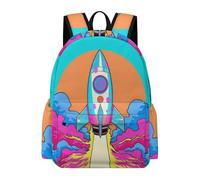 TPISLI Zaino per Computer Space Rocket Bambina 9 Anni Zainetto Space Ship Bambini Classe 3-5 Cartella Scolastica Elementare School Bag, Gite Viaggio Tempo Libero