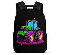 TPISLI Zaino per Scuola Agricultural Tractor Studenti 6-10 Anni Cartella Scolastica Car Print Classe 2-4 Bookbag, Resistente Leggero Dettagli in Feltro Gite Brevi
