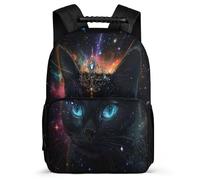 TPISLI Zaino per Scuola Black Cat per Ragazzi Ragazze Classe 2-4 Borsa Scuola Kitten 8-12 Anni Backpack, Tasche Laterali Dettagli in Feltro Gite Brevi