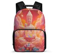 TPISLI Zaino per Scuola Buddha Motif per Ragazzo Ragazza Classe 2-4 Cartella Scolastica Buddhism Style 6-10 Anni Backpack, Tessuto 1680D Resistente Leggero Regalo Compleanno