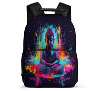 TPISLI Zaino per Scuola Buddha per Bambini 7-11 Anni Borsa Scuola Buddhism Elementare School Bag, Tasche Laterali Dettagli in Feltro Gite Brevi
