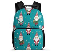 TPISLI Zaino per Scuola Christmas Theme per Ragazzi Ragazze 7-12 Anni Zainetto Father Christmas Elementare Backpack, Tasche Laterali Resistente Leggero Viaggio Uso Quotidiano