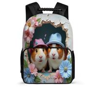 TPISLI Zaino per Scuola Cute Guinea Pig Classe 3-5 per Studenti Cartella Scolastica Animal 6-11 Anni School Bag, Tessuto 1680D Manico Robusto Gite Brevi