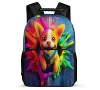 TPISLI Zaino per Scuola Cute Puppy per Bambini 6-11 Anni Zainetto Animal Dog Pattern Elementare Backpack, Schienale Imbottito Tessuto 1680D Viaggio Uso Quotidiano