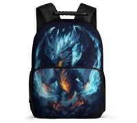 TPISLI Zaino per Scuola Evil Dragon Illustration Bambino Bambina 8-12 Anni Cartella Scolastica Dragon Elementare Backpack, Tessuto 1680D Resistente Leggero Viaggio Uso Quotidiano