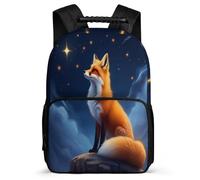 TPISLI Zaino per Scuola Fox Design Classe 3-5 per Bambina Cartella Scolastica Animal Design 8-12 Anni Bookbag, Schienale Imbottito Tasche Laterali Regalo Compleanno