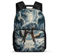 TPISLI Zaino per Scuola Fox Design per Bambina Classe 1-3 Zaino Scuola Animal Fox 5-10 Anni Daypack, Resistente Leggero Tessuto 1680D Viaggio Uso Quotidiano