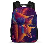 TPISLI Zaino per Scuola Fox Illustration per Bambini Elementare Cartella Scolastica Animal Pattern 8-12 Anni Daypack, Dettagli in Feltro Resistente Leggero Natale Scuola