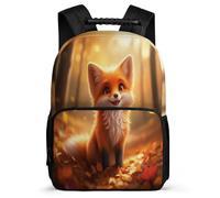 TPISLI Zaino per Scuola Fox Pattern per Bambini Bambine Classe 3-5 Cartella Scolastica Animal 6-11 Anni School Bag, Dettagli in Feltro Resistente Leggero Natale Scuola